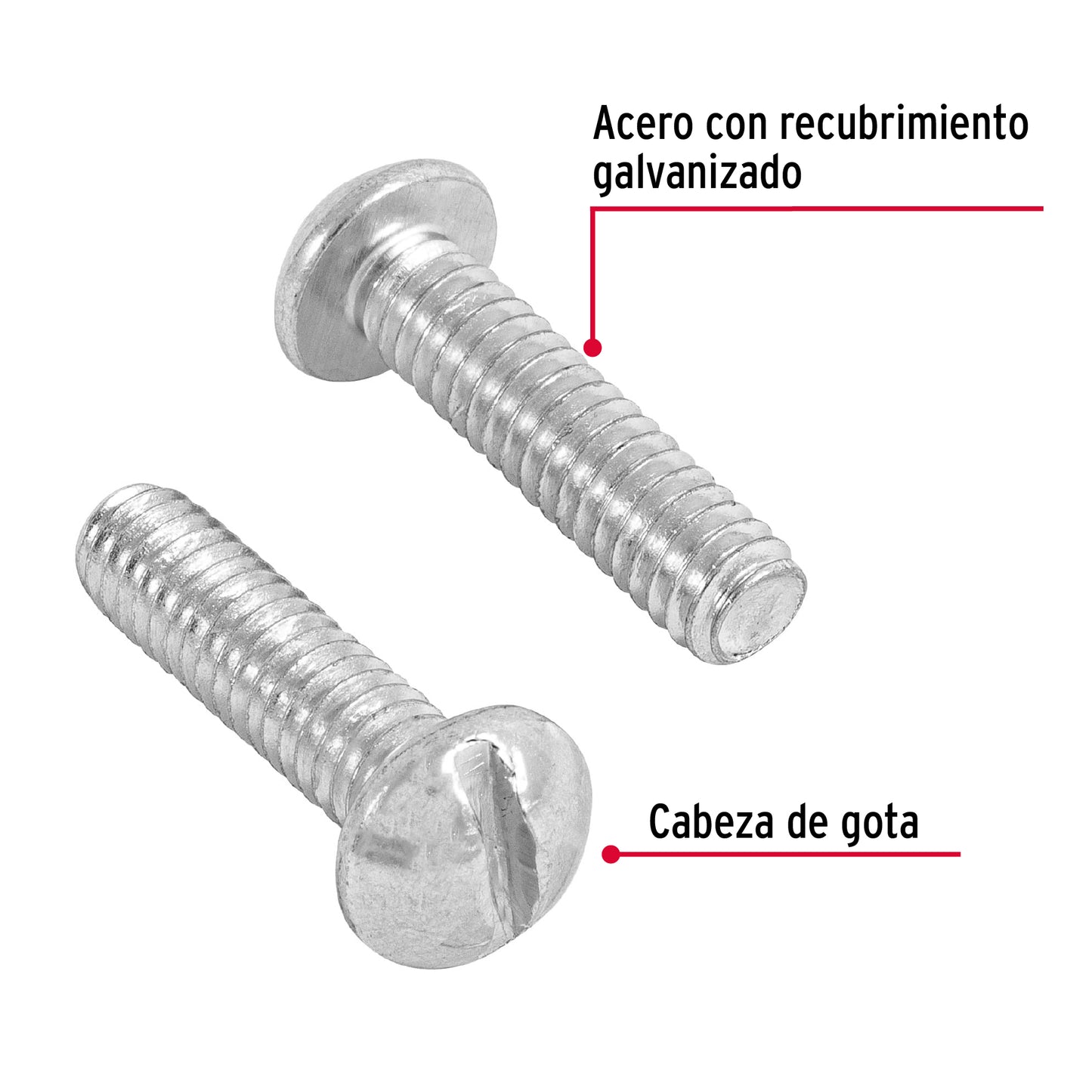 BOLSA CON 100 TORNILLOS 1/4 "X 1" TIPO ESTUFA, FIERO 44626 N