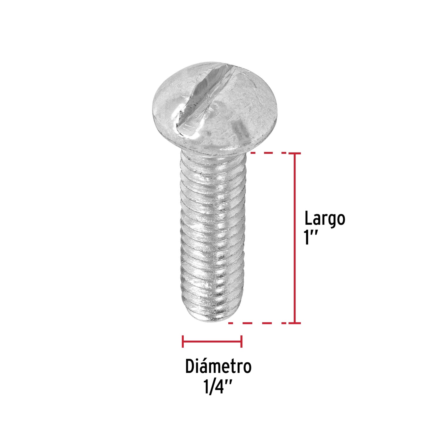 BOLSA CON 100 TORNILLOS 1/4 "X 1" TIPO ESTUFA, FIERO 44626 N