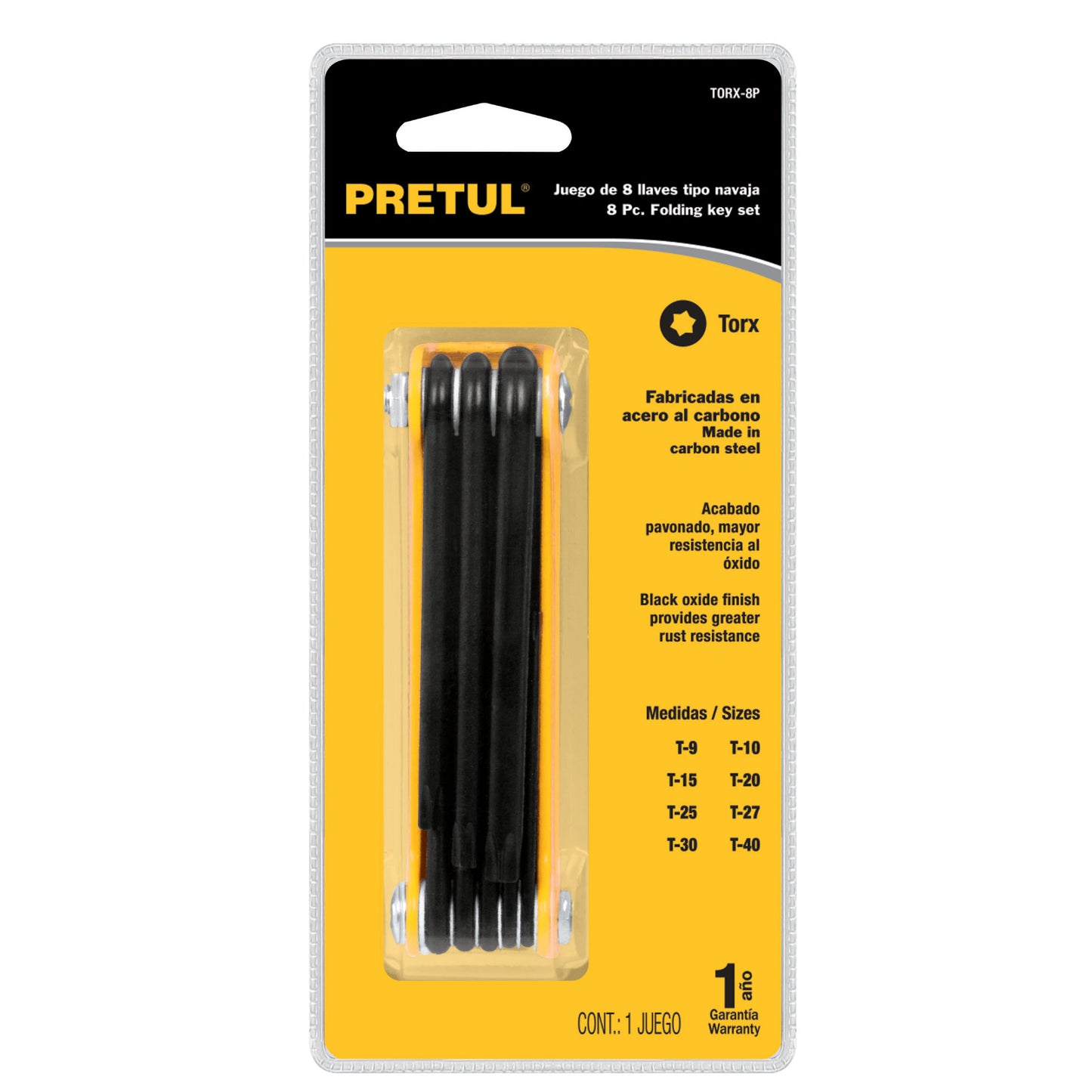 JUEGO 8 LLAVES TORX, TIPO NAVAJA COD 21395 N