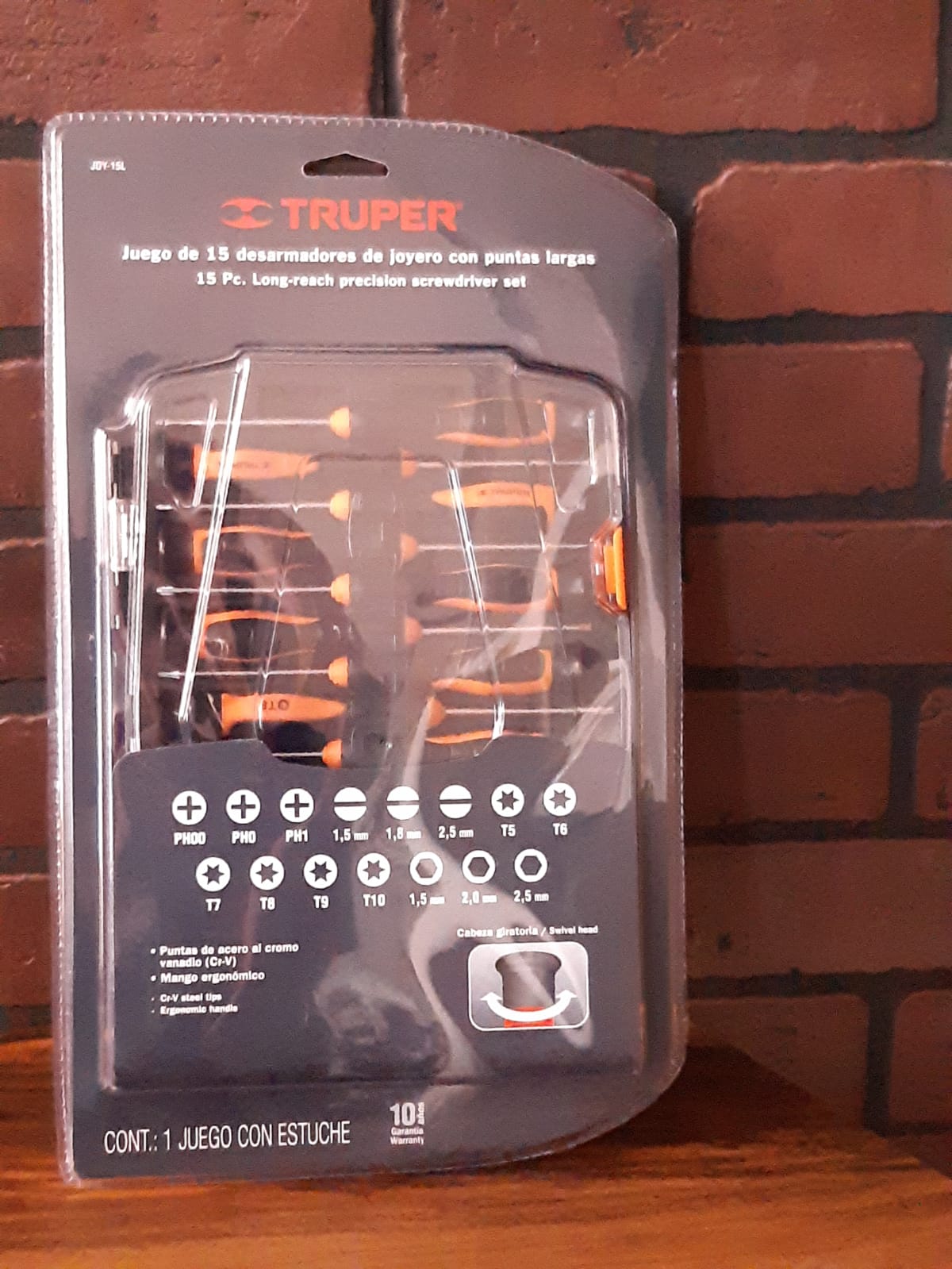 JUEGO CON DESARMADORES LARGOS DE PRECISIÓN, 15 PIEZAS COD 14157