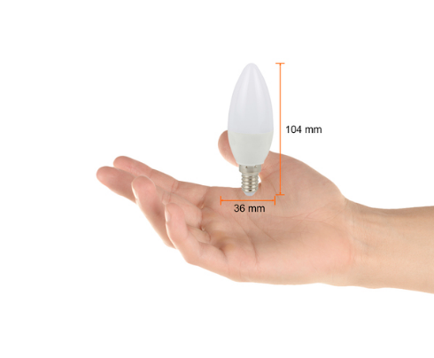 FOCO LED, TIPO VELA, 4 W, LUZ DE DIA, BASE E14