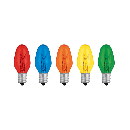 CAJA CON 50 FOCOS INCANDESCENTES DE COLORES BASE E12 7.5W 46822 N