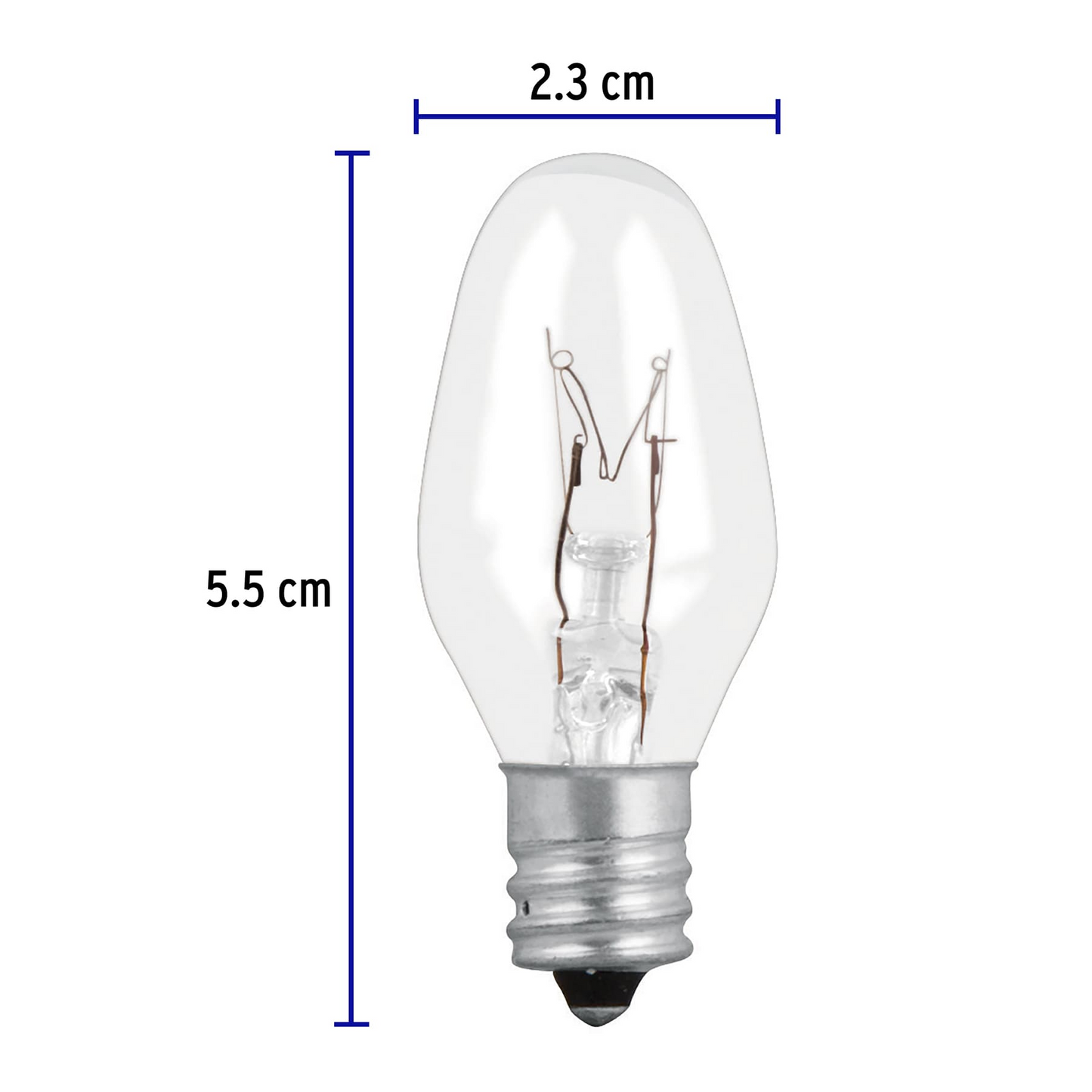 FOCOS INCANDESCENTES TRANSPARENTES,BASE E12,7.5WATTS, 50PZAS 46823 N