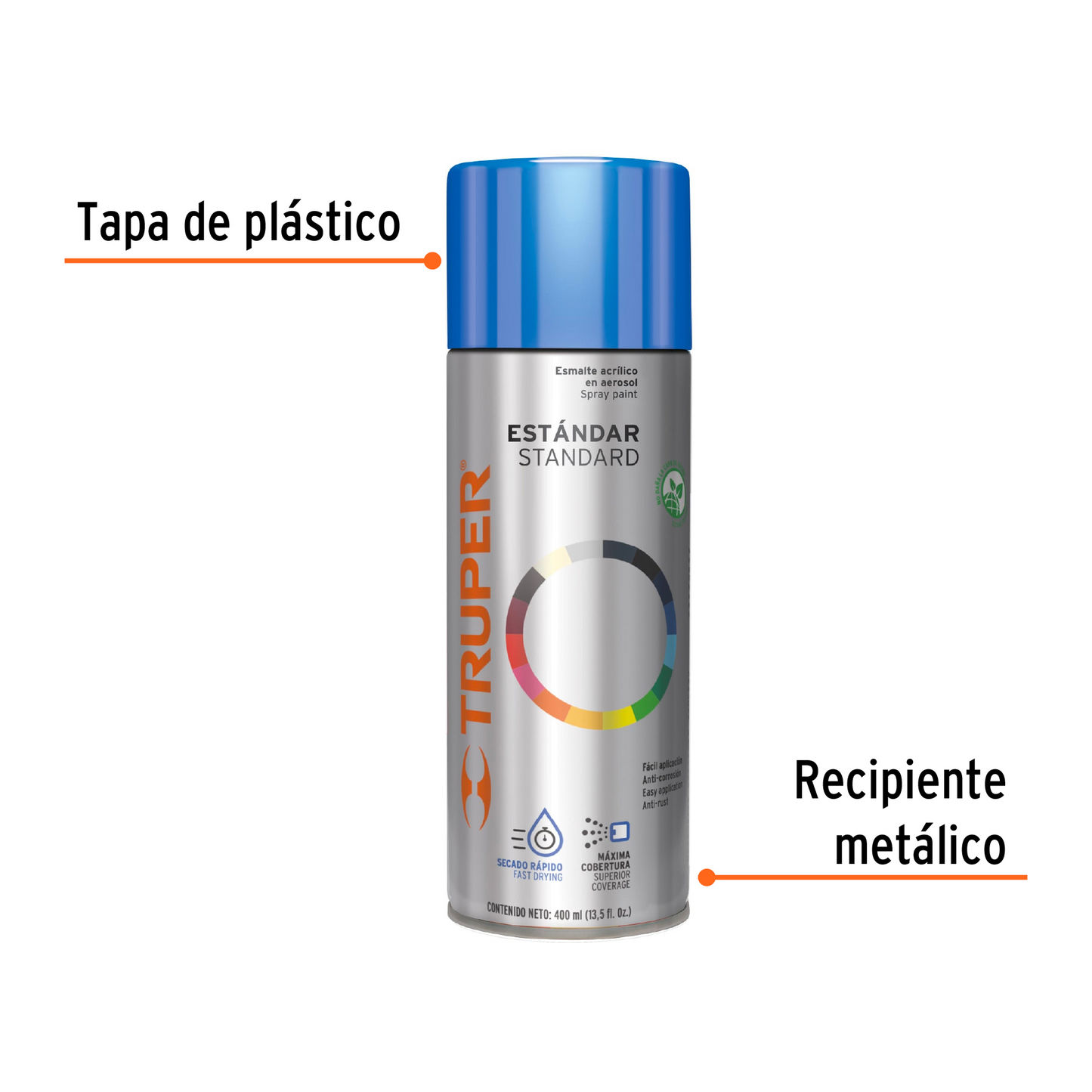PINTURA EN AEROSOL, AZUL HOLANESS, 400 ML, TRUPER 102823 N