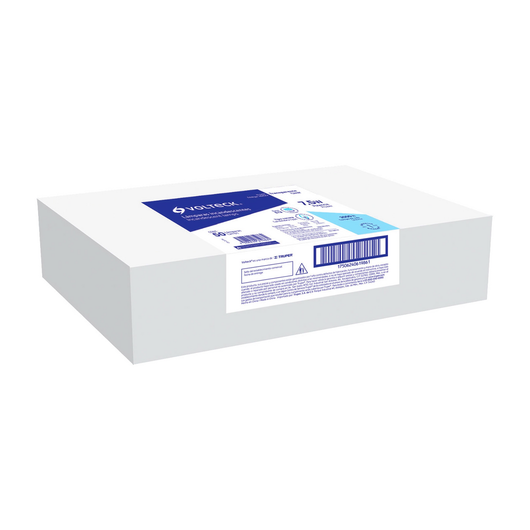 FOCOS INCANDESCENTES TRANSPARENTES,BASE E12,7.5WATTS, 50PZAS 46823 N