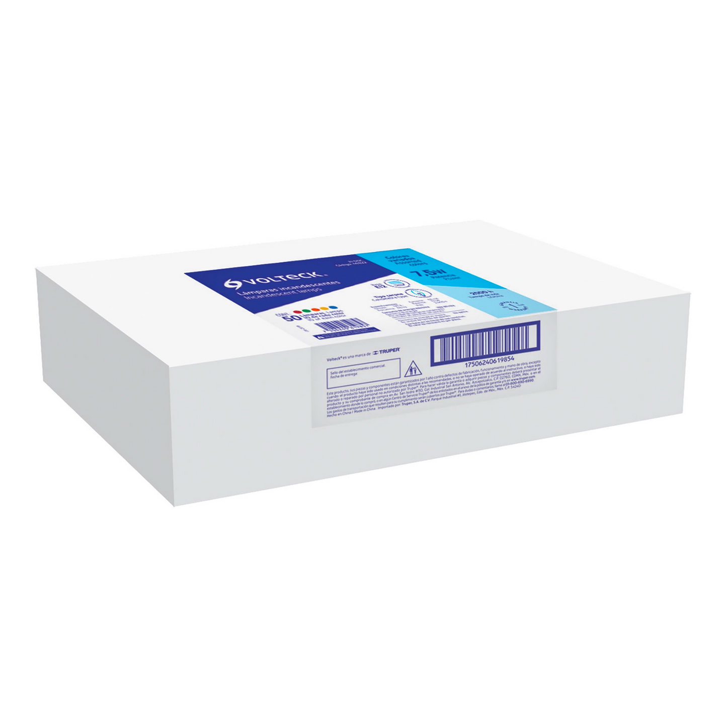 CAJA CON 50 FOCOS INCANDESCENTES DE COLORES BASE E12 7.5W 46822 N