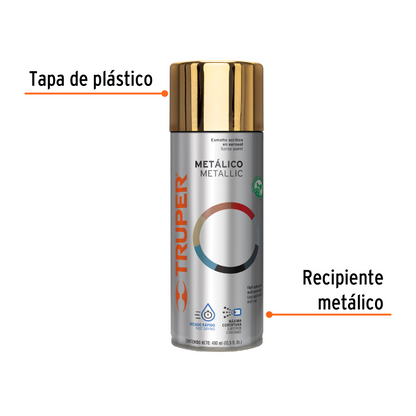 PINTURA EN AEROSOL, ORO METALICO, 400 ML,TRUPER 102845 P