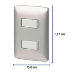 PLACA ARMADA 1 INTERRUPTOR 1 ESCALERA, PLATA, LINEA ITALIANA 46481 N