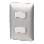 PLACA ARMADA 1 INTERRUPTOR 1 ESCALERA, PLATA, LINEA ITALIANA 46481 N